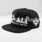 Factory made custom flat brim snapback cap with 3D embroidery logo