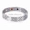 New Stock Silver Energy Jewelry Stainless Steel Bracelets With Magnet Germanium Negative Ion FIR Elements