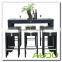 High Back Bar Stool Set Outdoor Rattan Bar Stool Set in Black