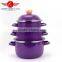 3pcs Persimmon type casserole, enamel pot, ceramic stockpot/saucepot