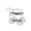 Outdoor and indoor trolley design 2 tiers metal flower pot stand