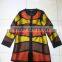 Winter Three Quarter Sleeve Cardigan Colorful Strips Women Coat Made in Sinkar