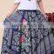 flower linen maxi irregular ahnd crocheted hand embroidery skirts