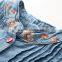 F10023A New Style Short Sleeve Embroidery Denim Dress Girls Summer Dress