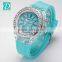 6 Colors Luminous Hand Rhinestone Silicone Strap Watch Lover's Watch