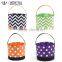 Monogram Chevron Polka Dot Kids Halloween Baskets