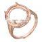 Wholesale real rose gold finger ring design without stones