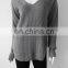 Factory Manufacturer Rib Knit v Neck Pure 100%cashmere Sweater