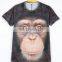 In Stock 3D Print T-shirt Orangutan Design Polyester & Cotton Material 3D Animal Pattern