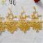 Gold embroidery bullion wire water soluble lace fabric decorative lace tape