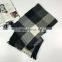 New herringbone jacquard black and white plaid scarf