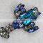 Beautiful blue beaded rhinestone shrimp patch