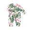 Girl Baby Flamingo Printed Long Sleeves Bodysuit Fall Jumpsuit Zipper Romper