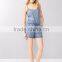 Adjustable Spaghetti Straps Round Neckline Tencel Women Denim Romper