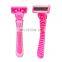 Replacement Shaver face razor China factory wholesale women body leg bikini shaver customised pink razor 6blades