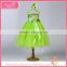 Girls puffy green dresses for kids, baby clothes turkey, party dress for young girl