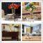 Large Size Amber Luxury Metal Frame Glass Flower Vase