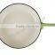 TRIONFO lightening green enamel cast iron frying pan