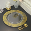 Gold Rimmed Transparent Clear Plastic Charger Plate For Wedding