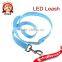 LED Leash Lead Dog Pet Rope Belt Flashing Light Harness Safety Glow Blue