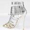 Girls latest elegant yellow peep toe heels ankle straps high heels sandals women