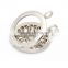 Trendy silver crystal coin pendants,stainless steel plate holder lockets