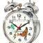 4 metal case mechanical alarm clock mechanism, retro design clock, desktop clock