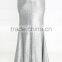 Hot selling fashion solid color silver sequin skirt sequin maxi skirt for women