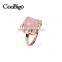Fashion Jewelry Rose Gold Plated Pink Stone Ring Girl Wedding Party Show Gift Dresses Apparel Promotion Accessories