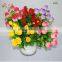 9 heads artificial rose bud with red color small rose bush