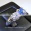 6 MM Blue Star Sapphire Ring Lab-Created Sterling Silver 92.5 Size 6.75