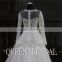 Latest Style High Neck Long Sleeve Appliqued Lace Transparent Bodice Wedding Dresses In Dubai