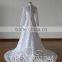 Appliqued Lace Bling Sequin Beaded Long Sleeve Muslim Wedding Dress Ball Gown