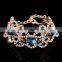 2015 Fashion alloy chain bangle with crystal/custom resin bracelets