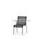 high quality stainless steel fabric chair and glass table, hotel dining furniture