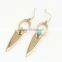 2016 Unique Fashion Design Gold Plated Polishing Turquoise Drop Earrings