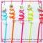 Crazy Party Funny Kids PVC Art Drinking Straw Food-grade Plastic Straws