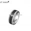 Wedding band engagement ring black Carbon Fiber Inlay Tungsten Carbide Ring Band