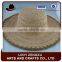 hand crocheted flat brim straw hat
