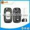 Plastic 3 button flip blanks key wholesale with uncut blade and truck button car remote key cover for Peugeot 307
