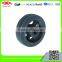 100mm-200mm heavy duty black rubber caster with cast iron center