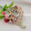 Fashion flower rhinestone brooch badge pins