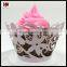Flower laser cut cupcake paper wrapper for sale