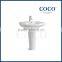 650mm sanitary ware ceramic pedestal hand wash basin