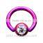 The hot sale Crystal Purple Titanium BCR Captive Ring nose & lip rings