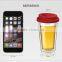 christmas sales high borosilicate double wall coffee mug for 300ml