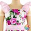 Pink Bowknot Flowers Summer Girl Dress New Style Low Back Cut Design Baby Party Dresses
