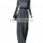 long sleeve muslim evening dress Women Boat Neck Long Maxi Full-Length long sleeve Dress