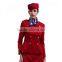 2016 New style cotton/polyester blend elegent Stewardess Airline Uniform for stewardess customize logo wholesale