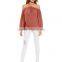 2017 summer new look pullover construction sleeve opening cold shoulder blouse